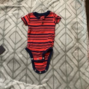 Red and blue short sleeve onesie